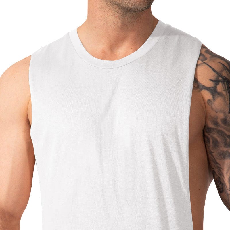 Men's Sports Casual Solid Color Sleeveless Waistcoat T Shirt