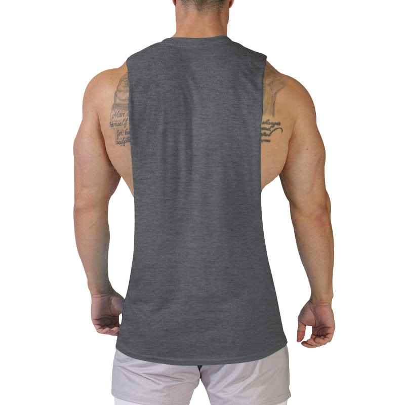 Men's Sports Casual Solid Color Sleeveless Waistcoat T Shirt