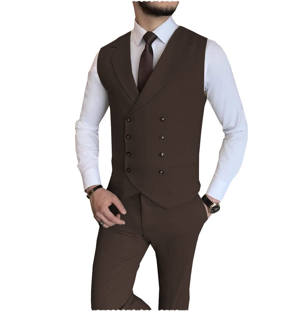 aesido 2 Pieces Casual Mens Fit Suit For Wedding (Vest + Pants)