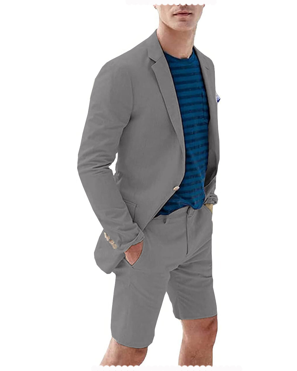 aesido 2 Pieces Casual Mens Suit (Blazer + Pants)