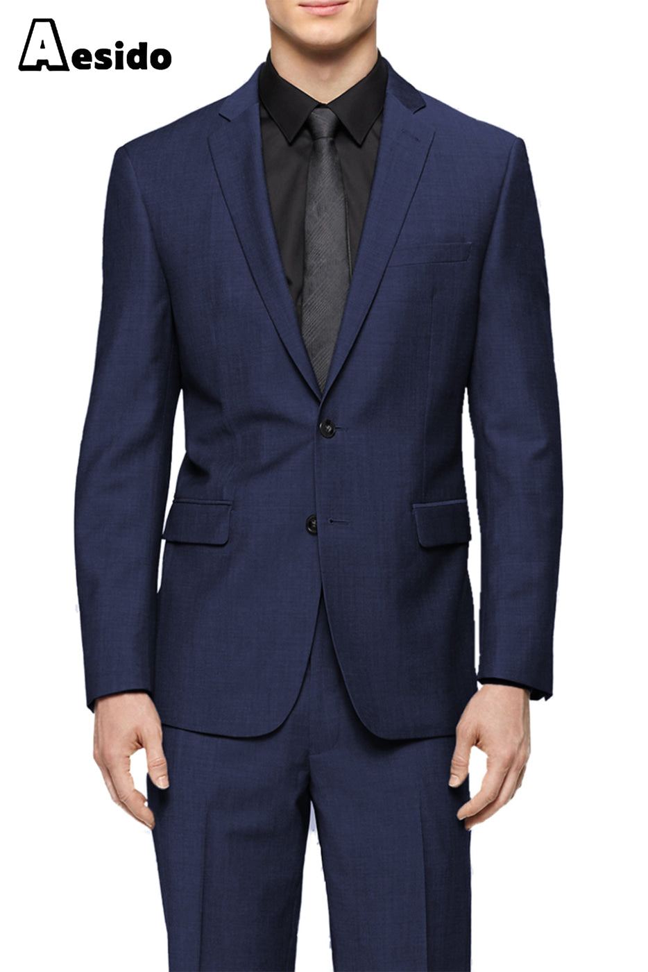 aesido 2 Pieces Notch Lapel Jacket（Blazer+Pants）