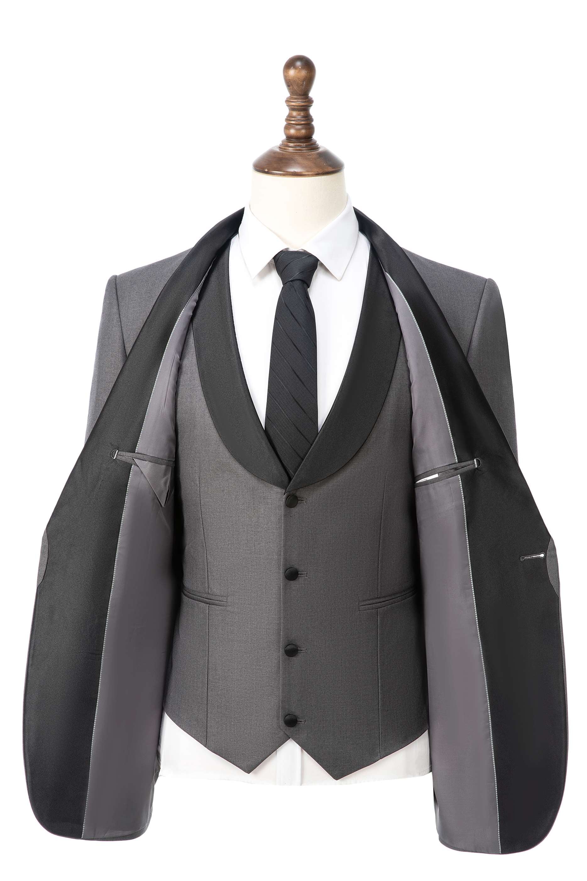 aesido 3 Pieces Slim Fit Single Buttons Men's Suit（Blazer+Vest+Pants）