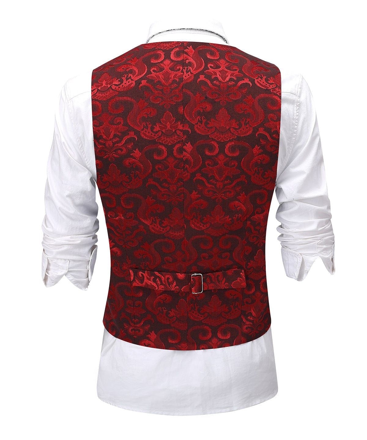 Aesido Double Breasted Patterned U Neck Waistcoat