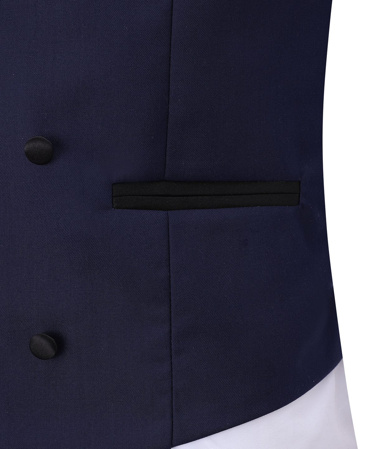 aesido Flat Shawl Lapel Navy Waistcoat