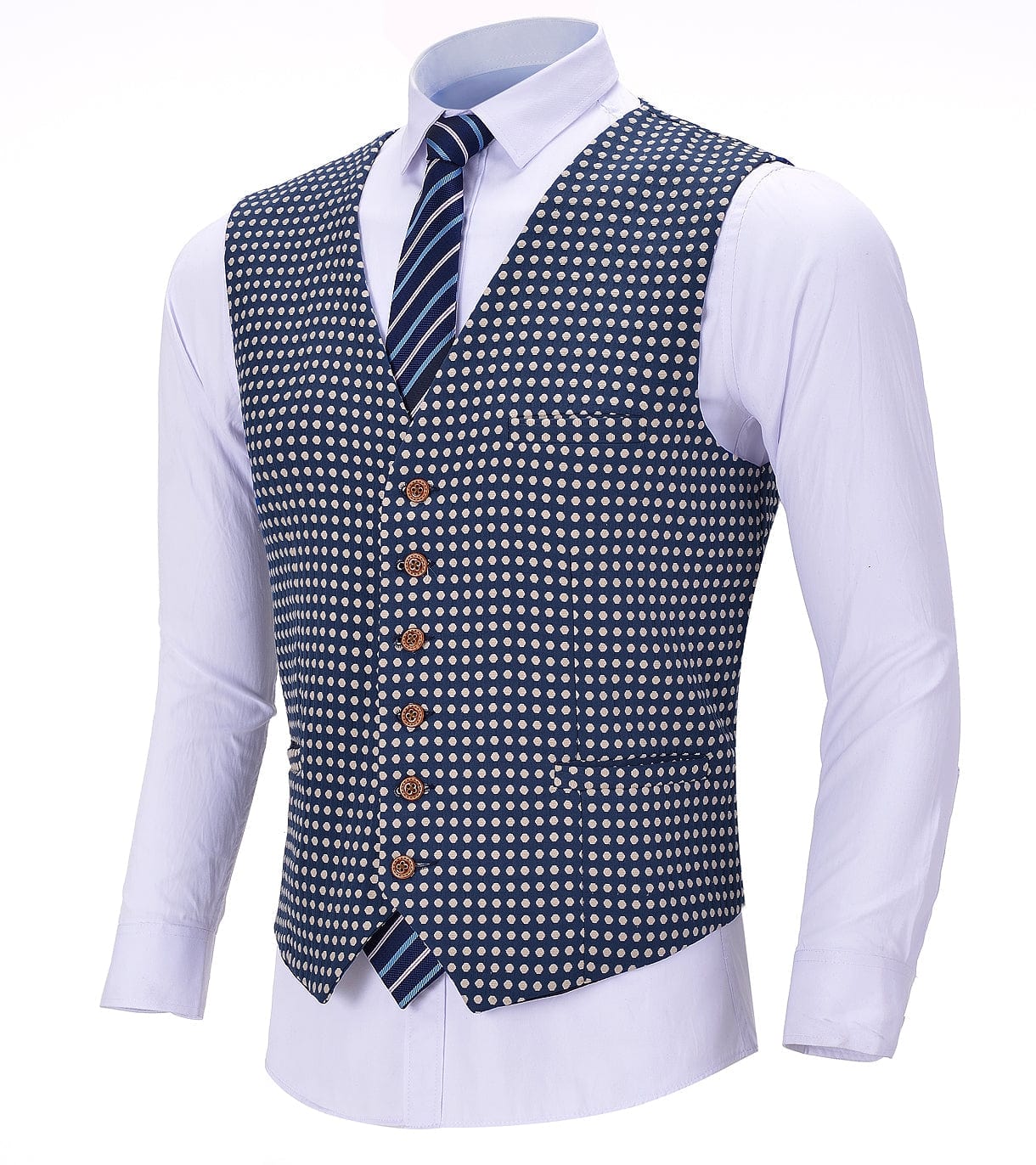 aesido Formal Solid Suit Vest Point V Neck Waistcoat