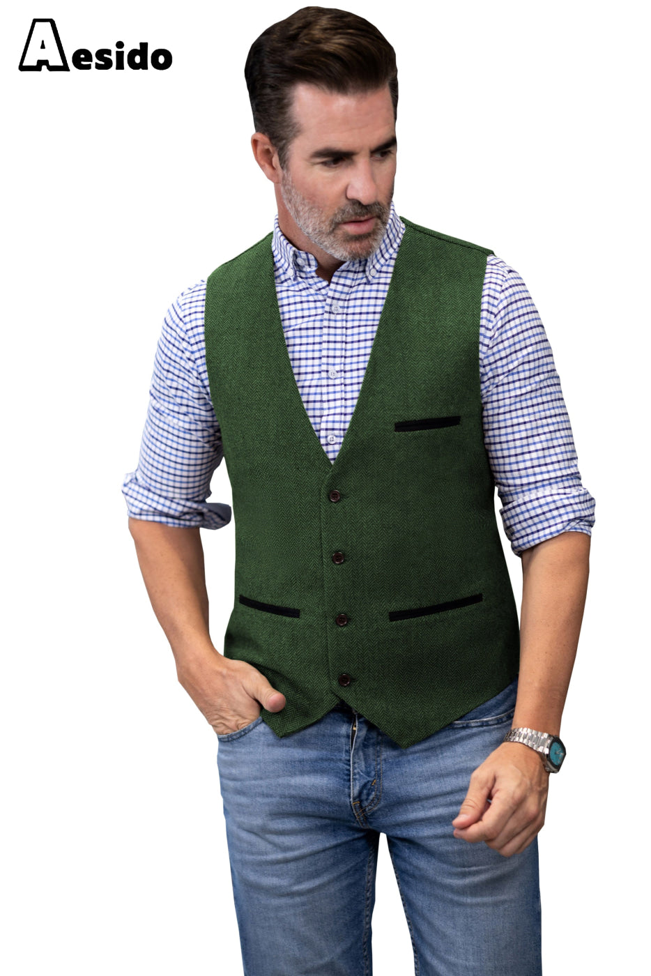 aesido Leisure V Neck Vest For Men