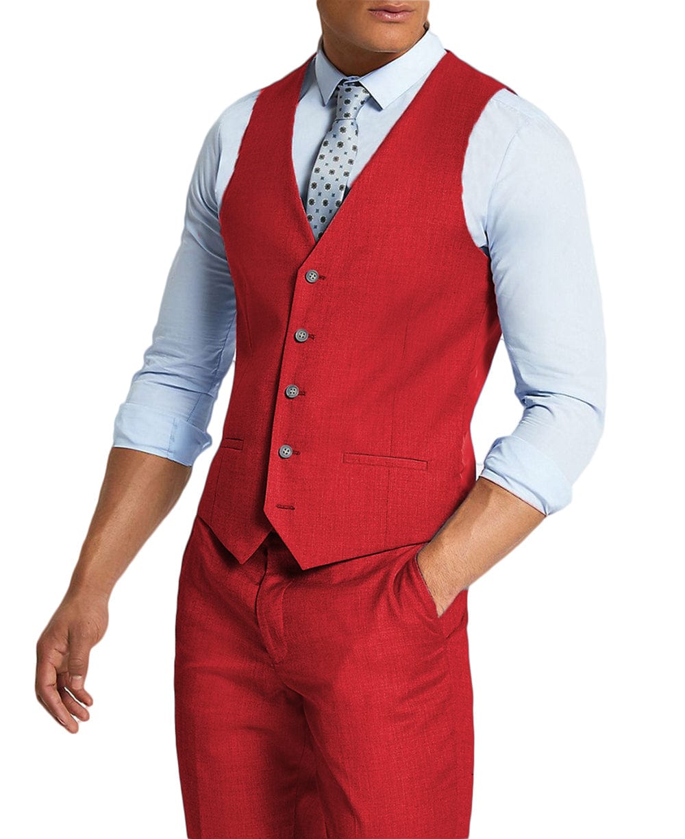 aesido Men's 2 Pieces Single Breasted V Neck Waistcoat（Vest+Pants）