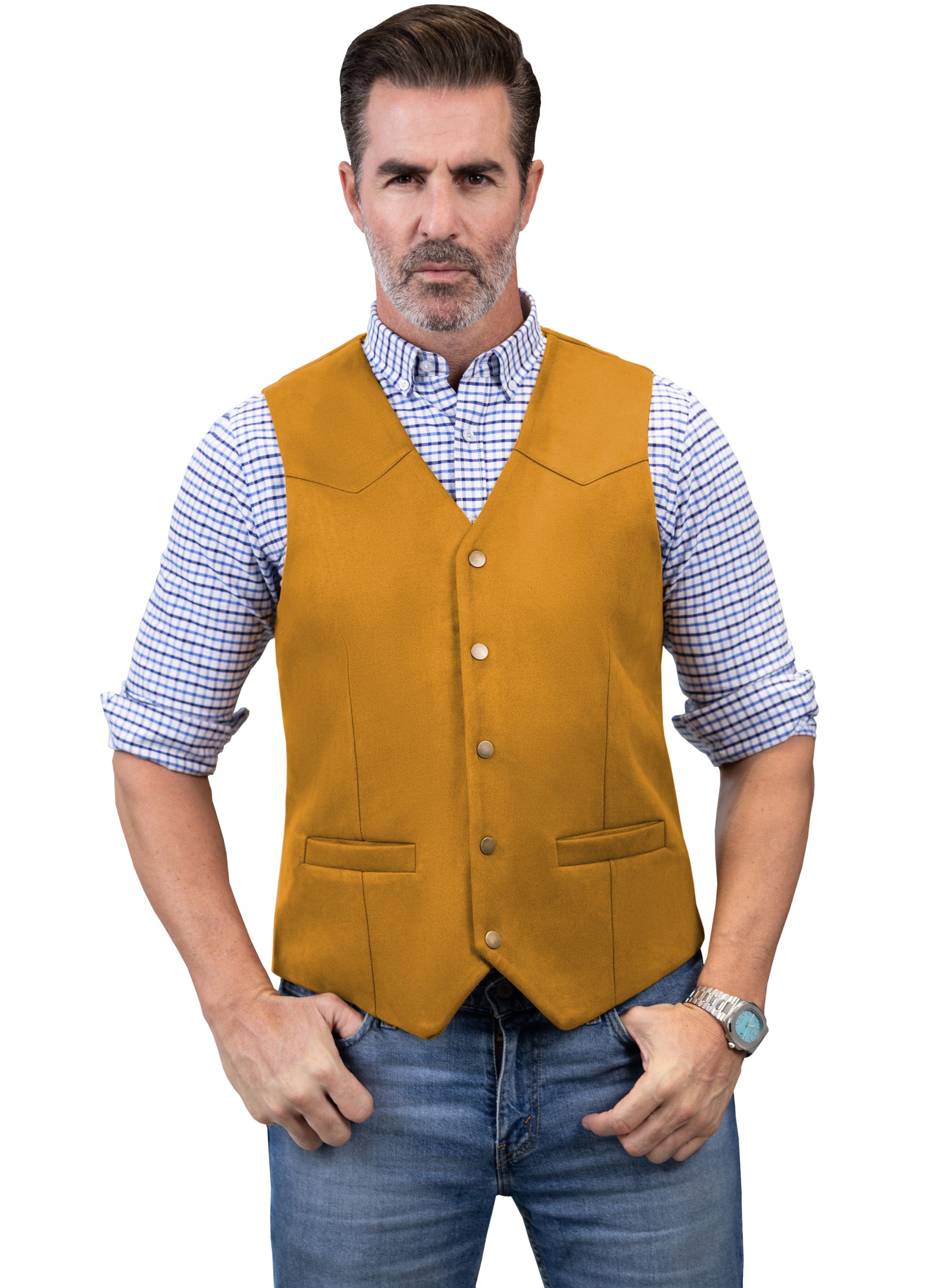 aesido Men's Casual V Neck Waistcoat