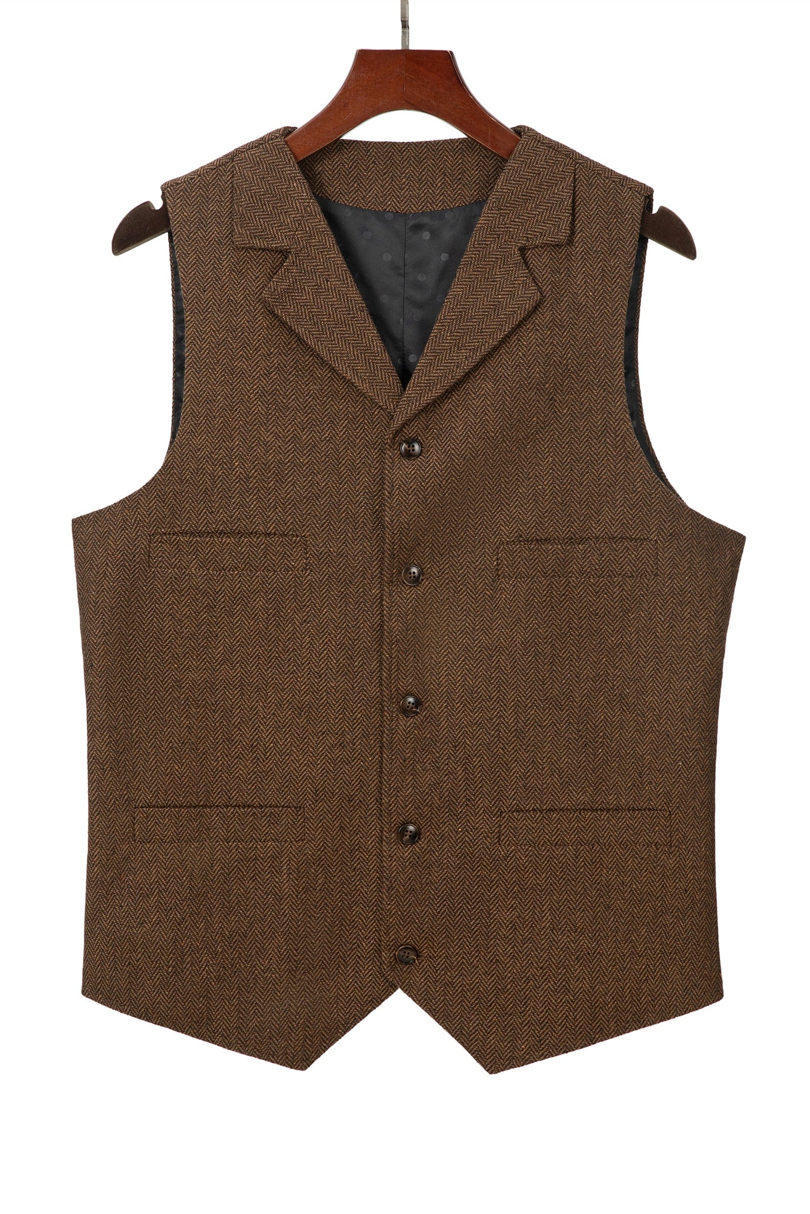 aesido Men's Notch Lapel Waistcoat