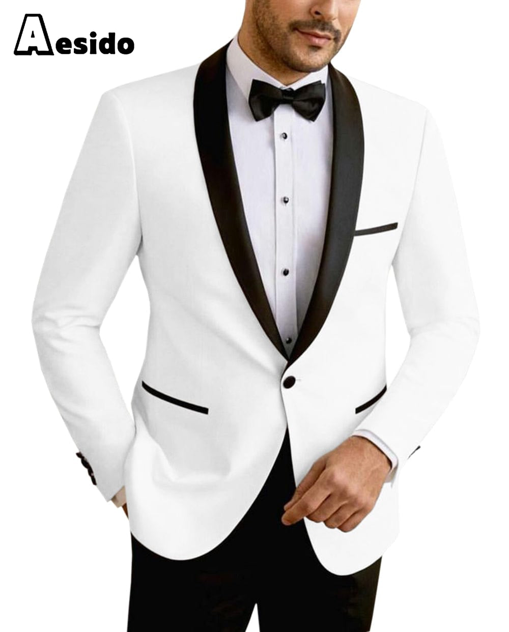 aesido Men's Shawl Lapel  Blazer For Party