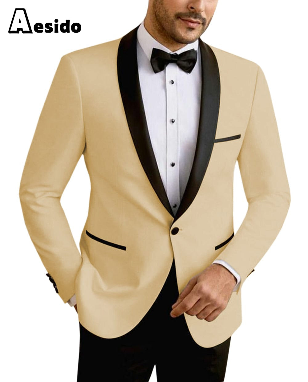 aesido Men's Shawl Lapel  Blazer For Party