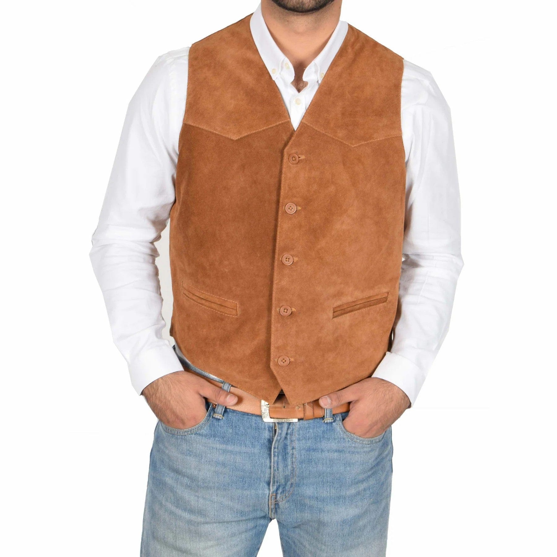 aesido Men's Vest V Lapel Waistcoat