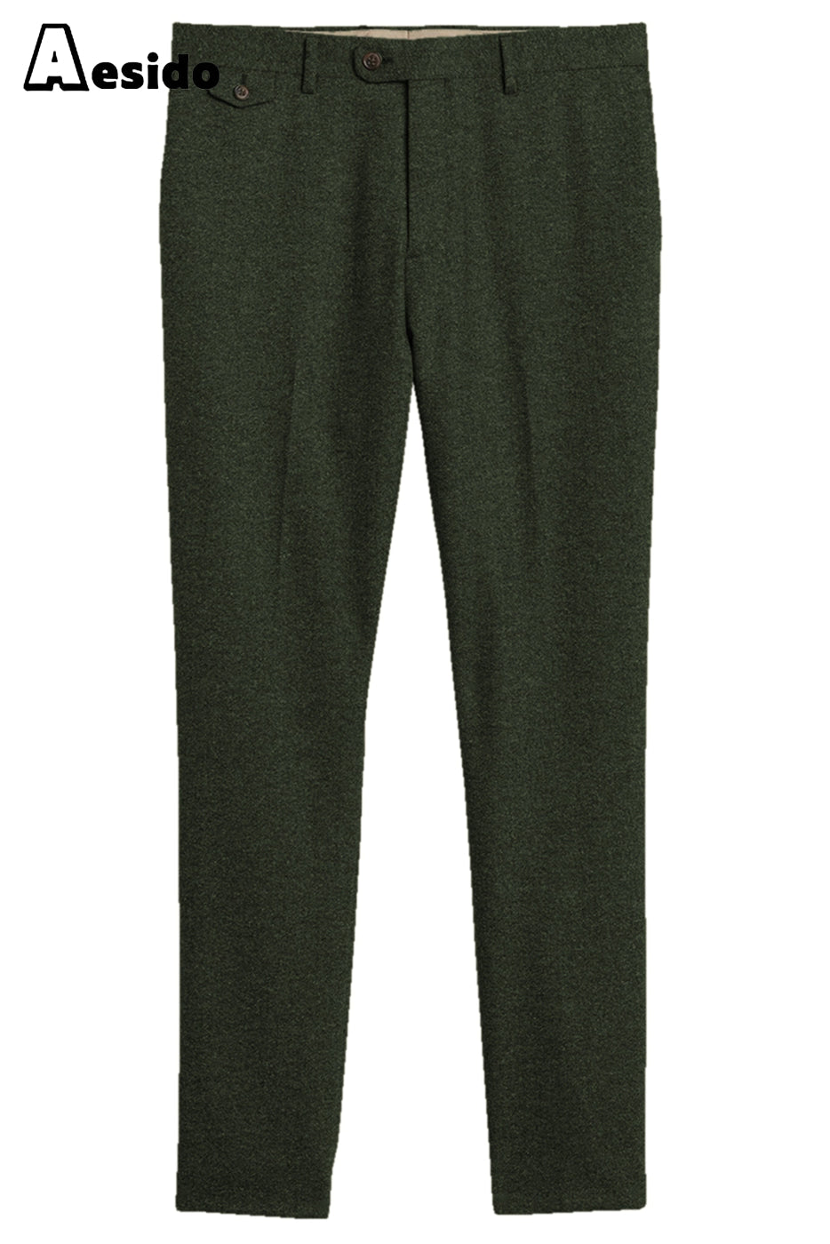 aesido Men's Wool Tweed Trousers