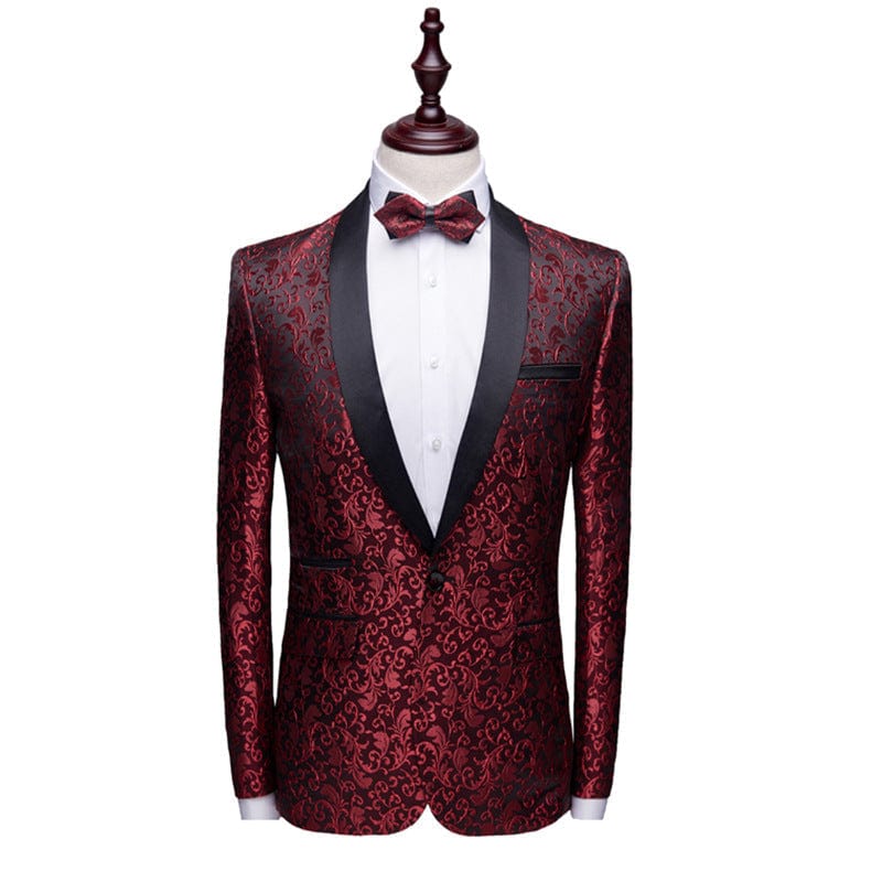 aesido Men Shawl Lapel Single Button Blazer