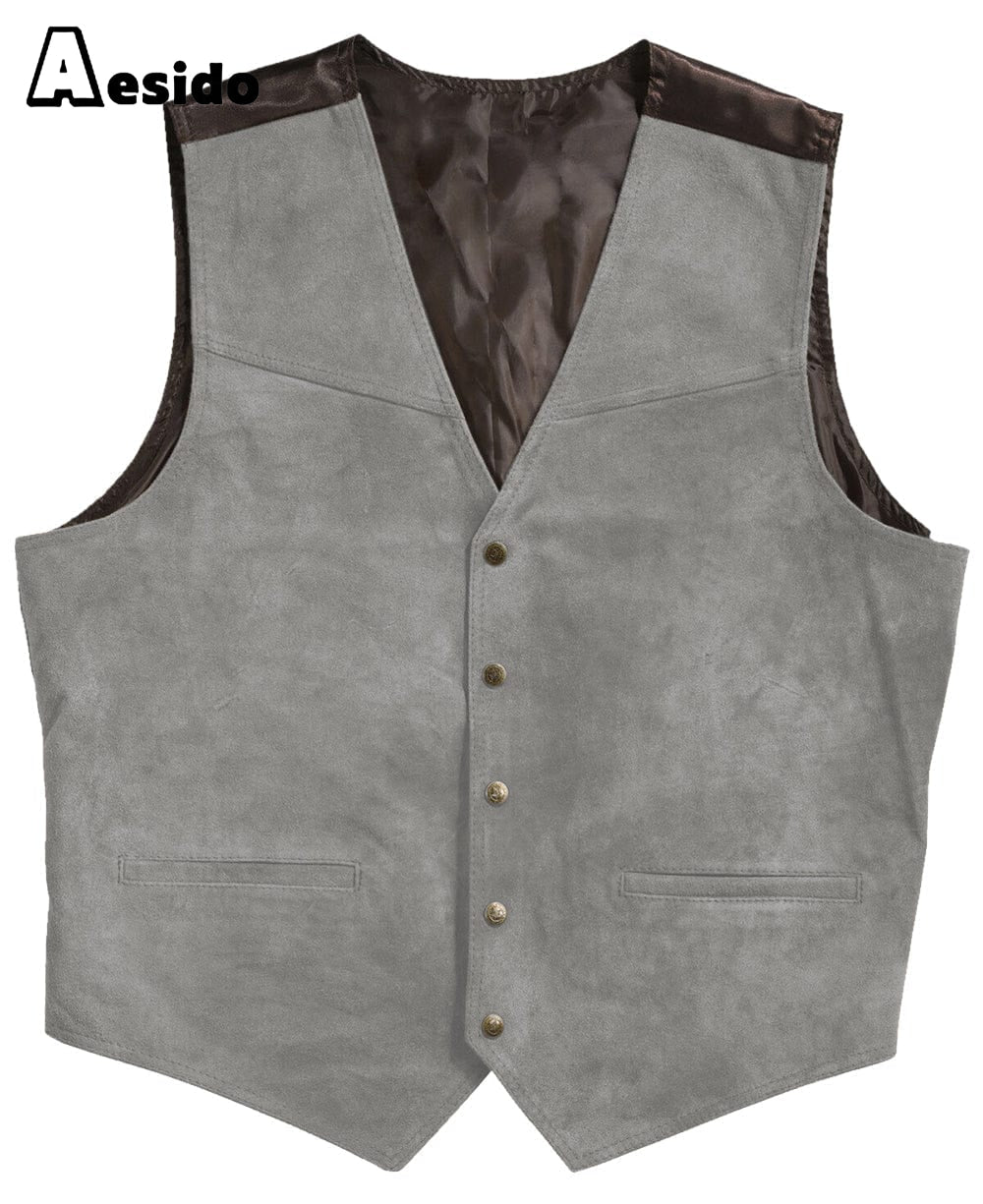 aesido Men Single Breasted V Lapel Waitcoat