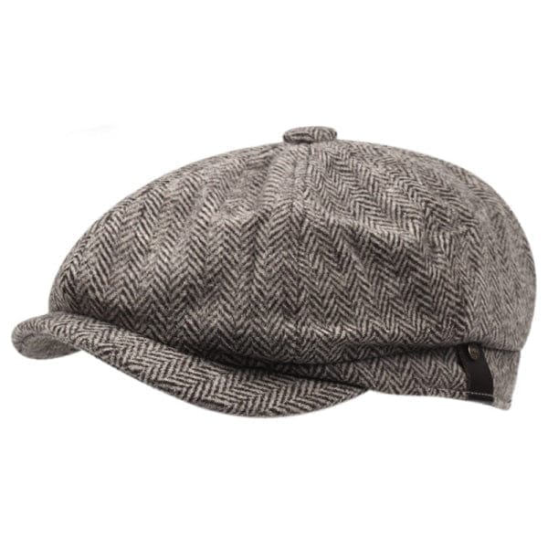 aesido Retro Hat Man Literary Fashion Herringbone Octagonal Hat